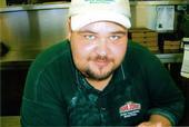 Chris working at papa johns